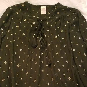 Black Blouse with Gold Diamonds